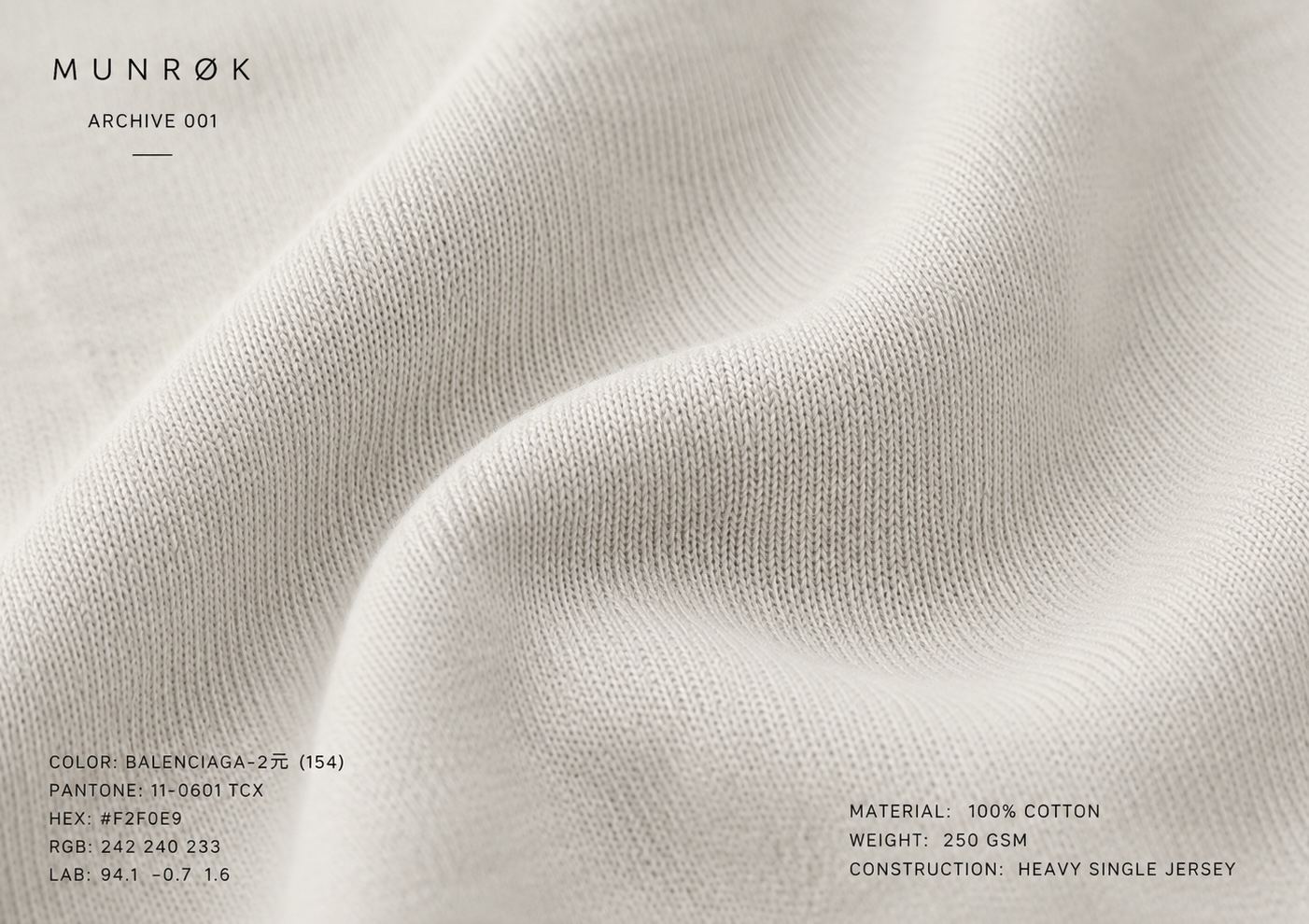 Fabric detail — 250 GSM cotton single jersey